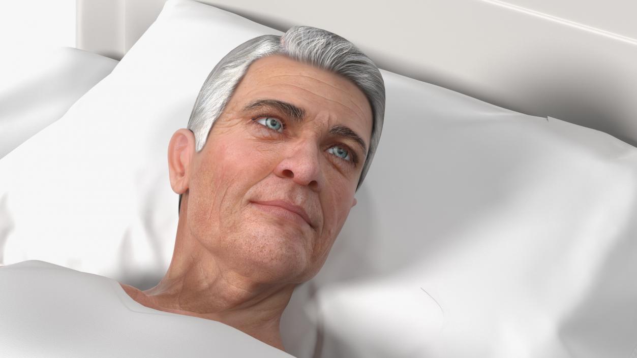 3D model Patient on Hospital Bed Rigged