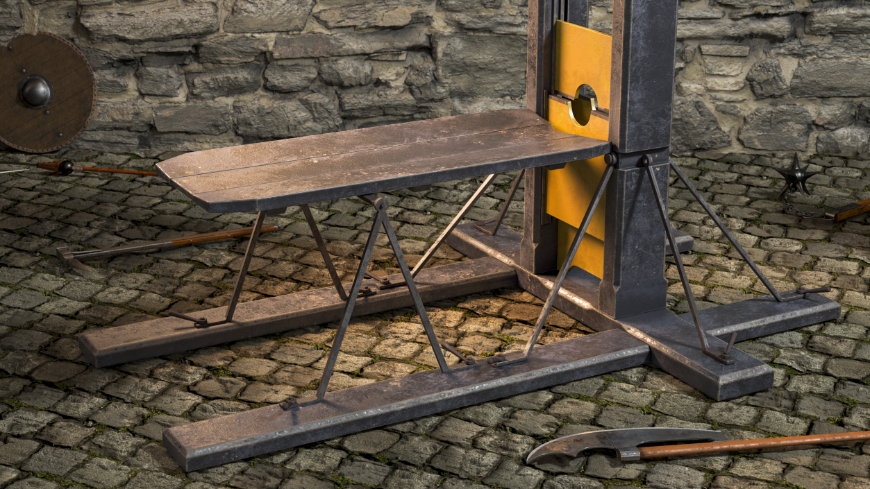 3D Antique 19th Century French Guillotine model