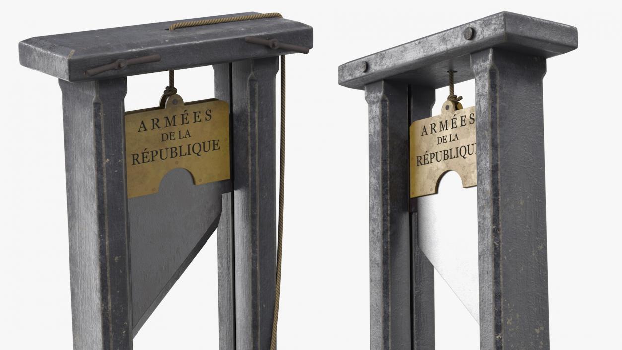 3D Antique 19th Century French Guillotine model
