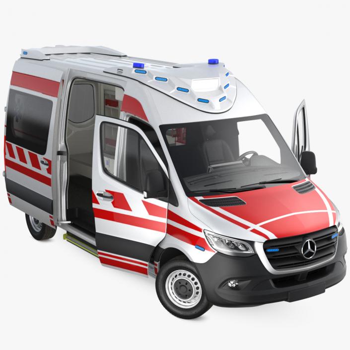 Mercedes Benz Sprinter Paramedic Ambulance Rigged 3D model
