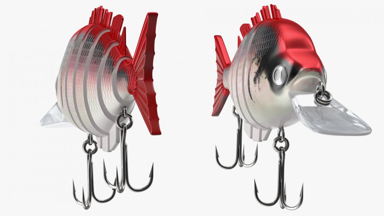 3D Multi Jointed Crankbaits Red Lure model