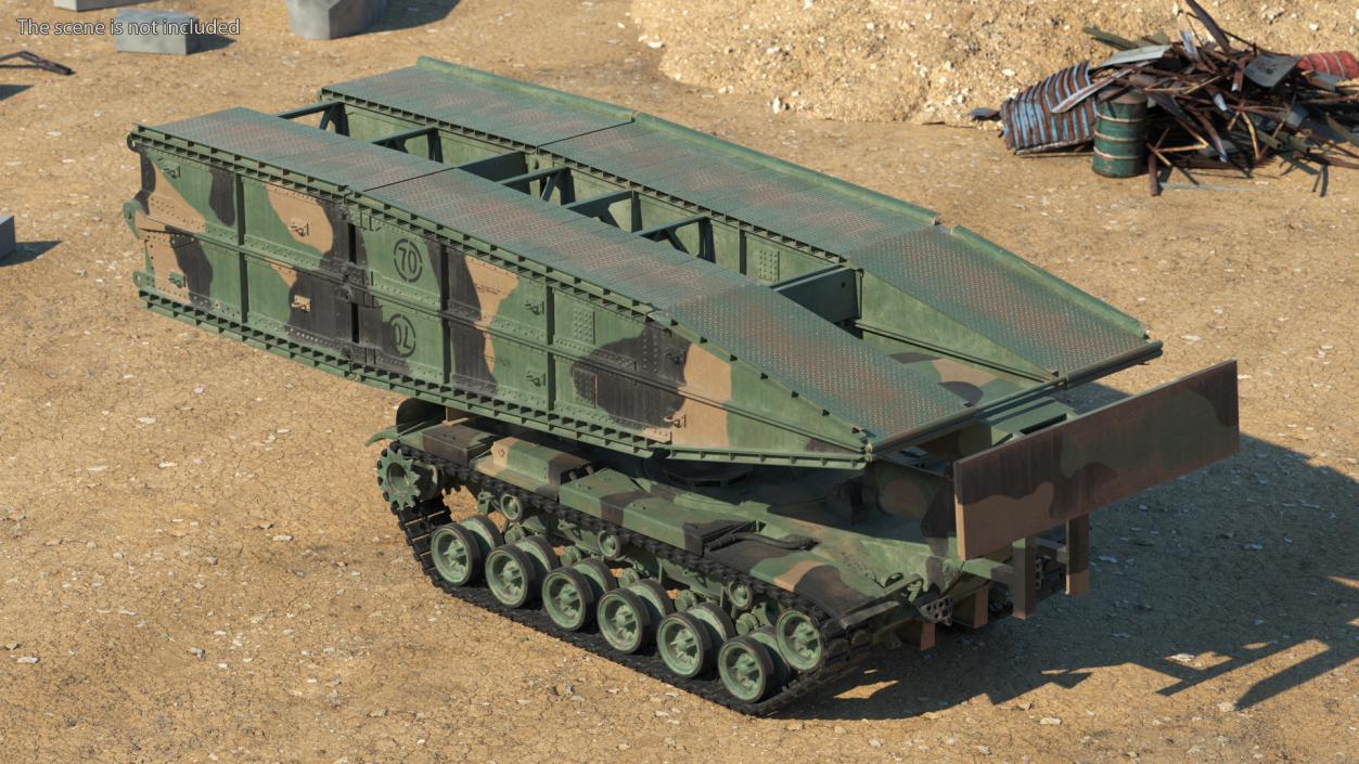 AVLB M60A1 Armored Vehicle Launched Bridge Rigged 3D model