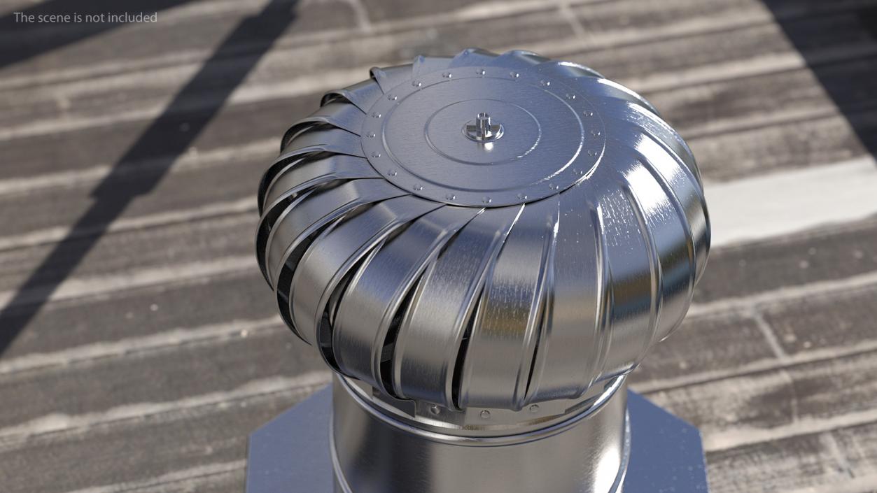 Galvanized Steel Internally Braced Roof Turbine Vent 3D