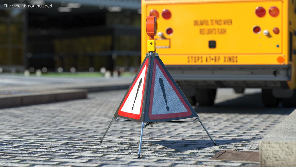 3D Foldable Traffic Warning Sign Other Danger Ahead model