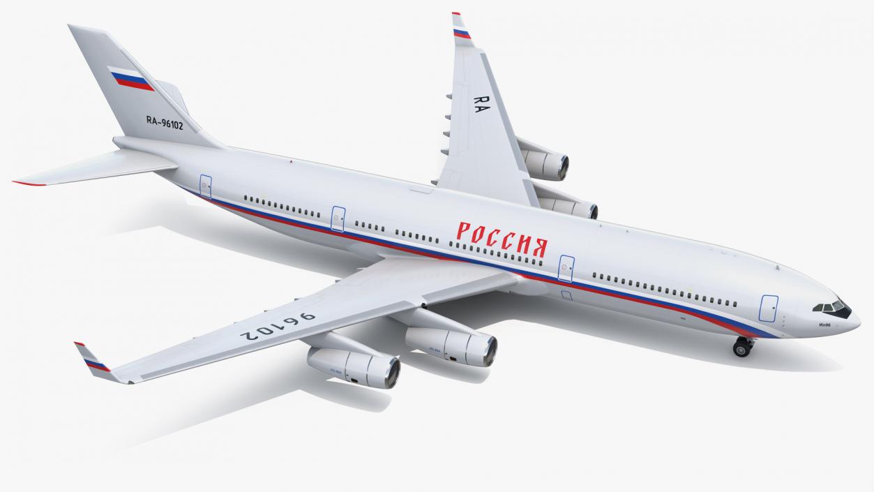 3D Airplane IL-96-400 Rossya Airlines Rigged