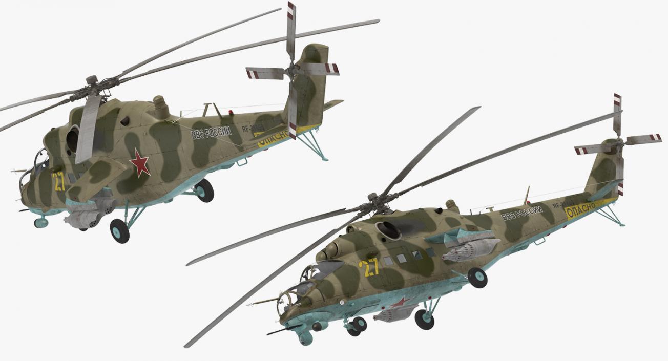 Russian Large Helicopter Gunship Mi-35M 3D model