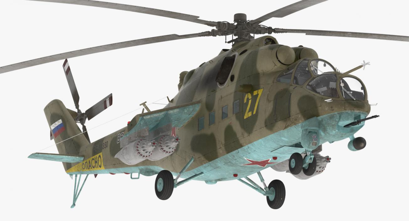 Russian Large Helicopter Gunship Mi-35M 3D model