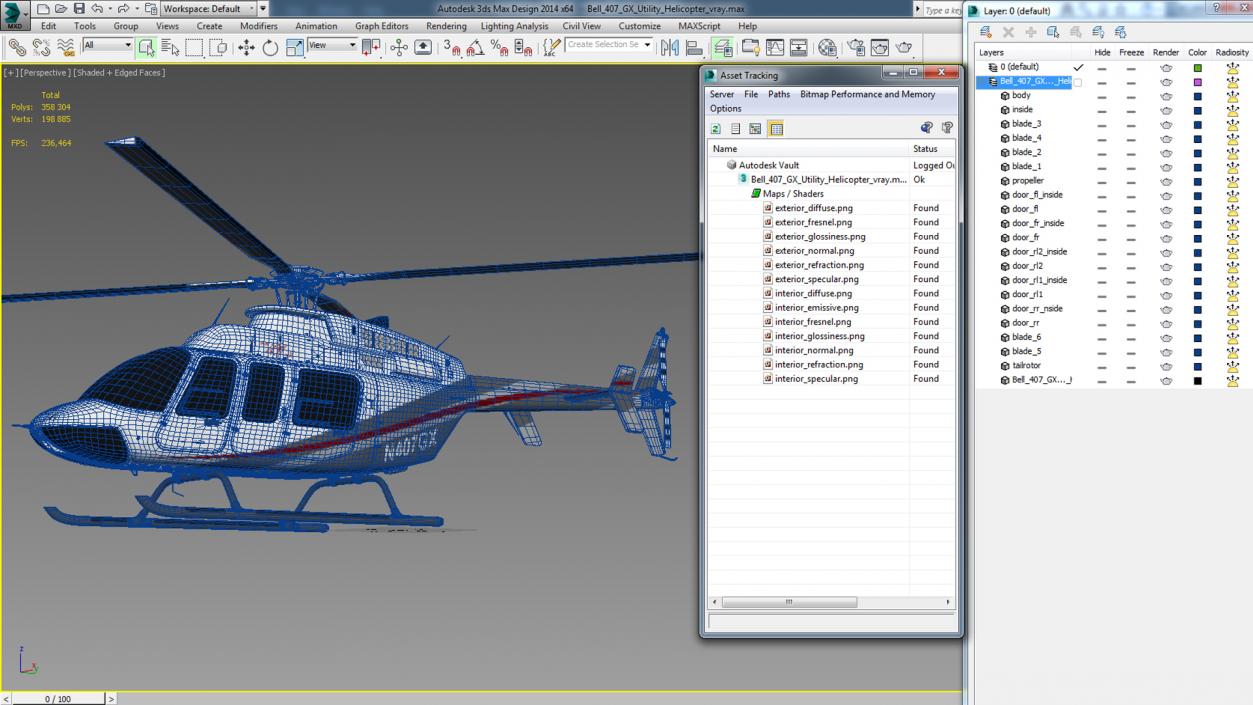 3D model Bell 407 GX Utility Helicopter