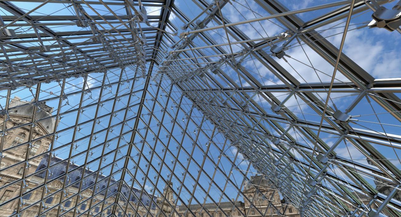 3D model Glass Louvre Pyramid