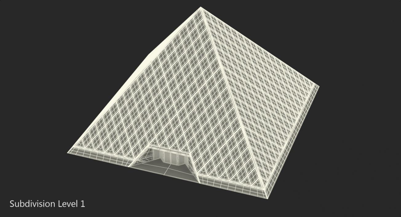 3D model Glass Louvre Pyramid