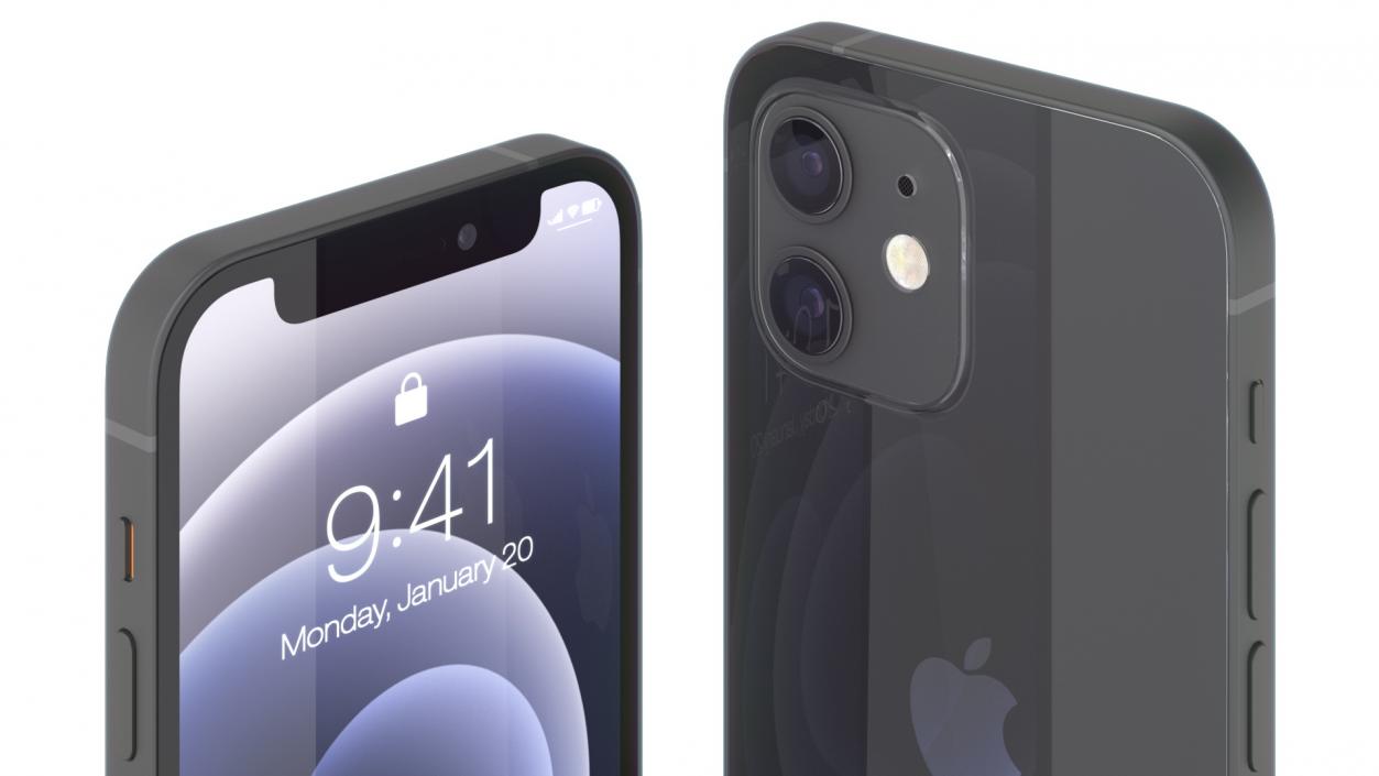 3D Apple iPhone 12 mini Black