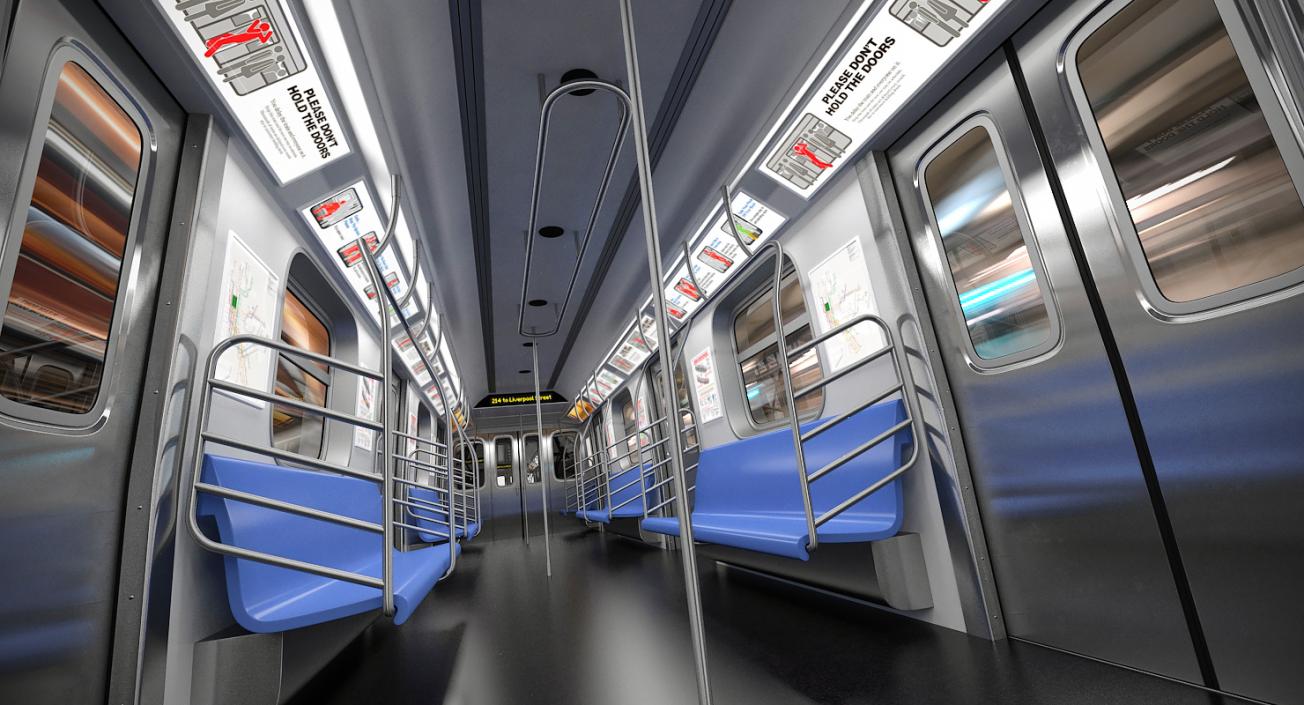 R160 New York City Subway Car 3D model