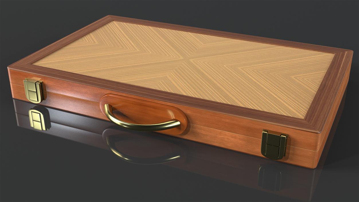 3D model Vintage Wooden Backgammon