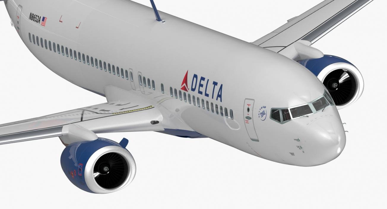 3D Boeing 737-800 with Interior Delta Air Lines Rigged