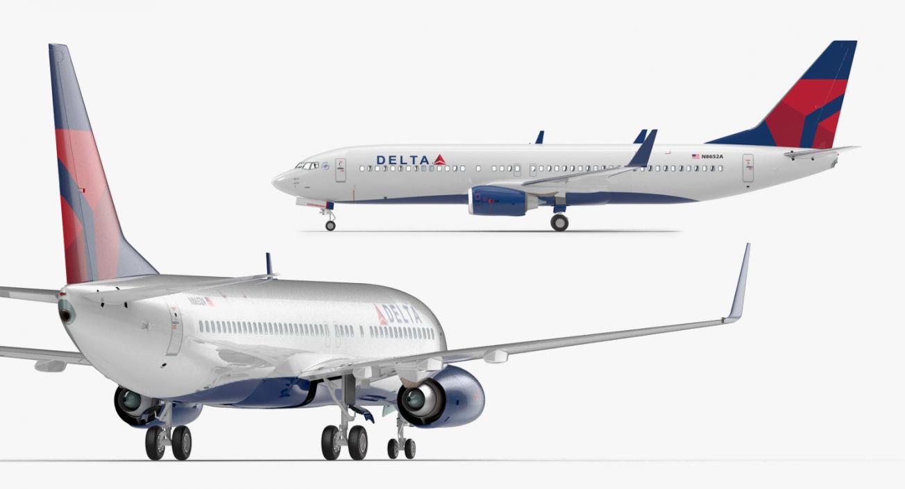 3D Boeing 737-800 with Interior Delta Air Lines Rigged