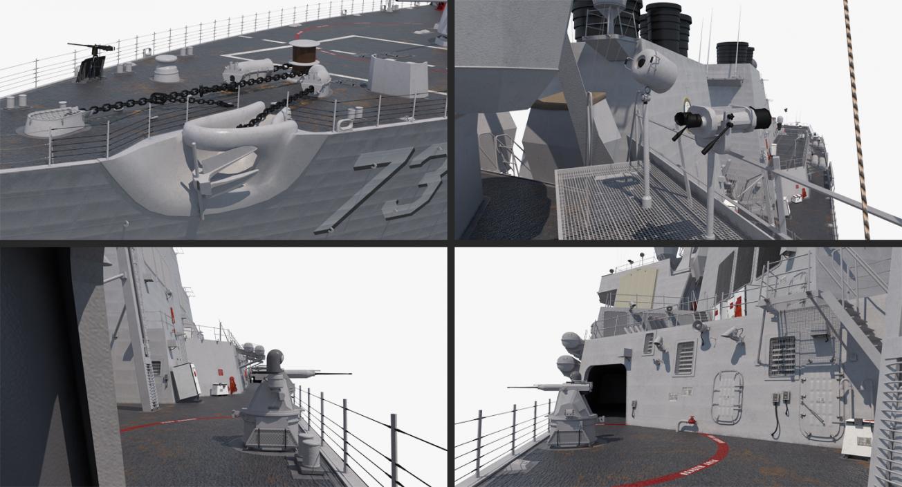 3D model Arleigh Burke Destroyer Decatur DDG-73 Rigged