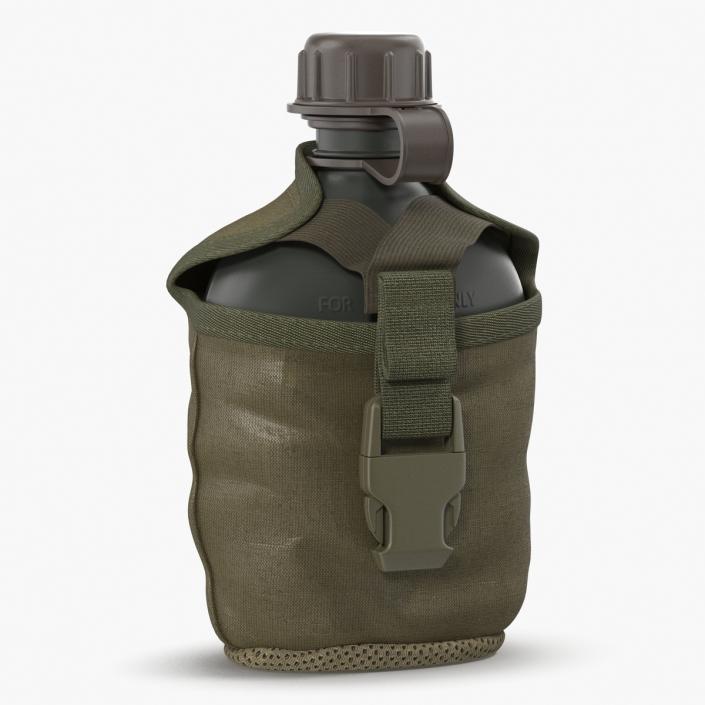 3D Outdoor Water Canteen Plastic Military model