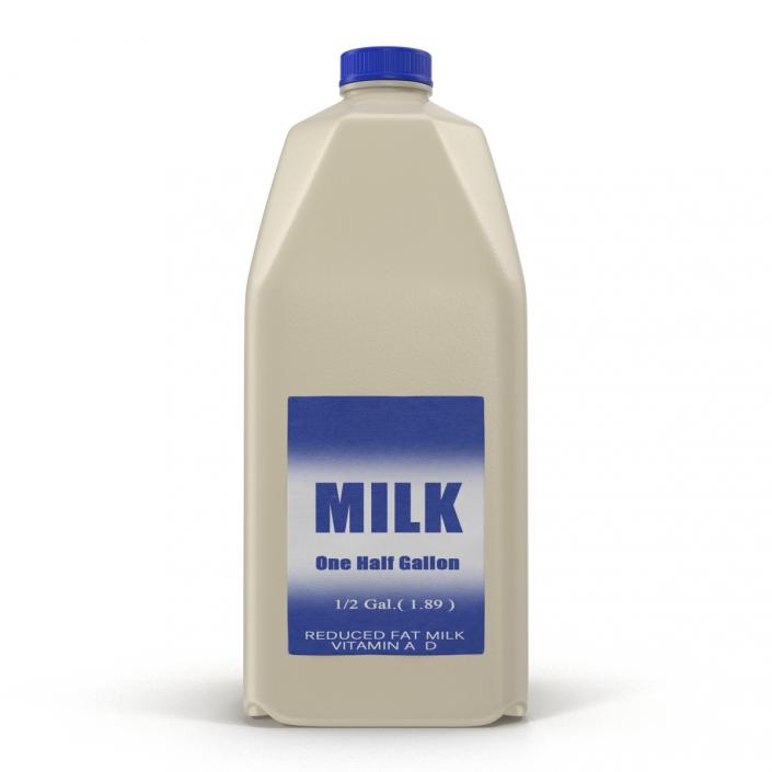 3D Milk Half Gallon Plastic Bottle