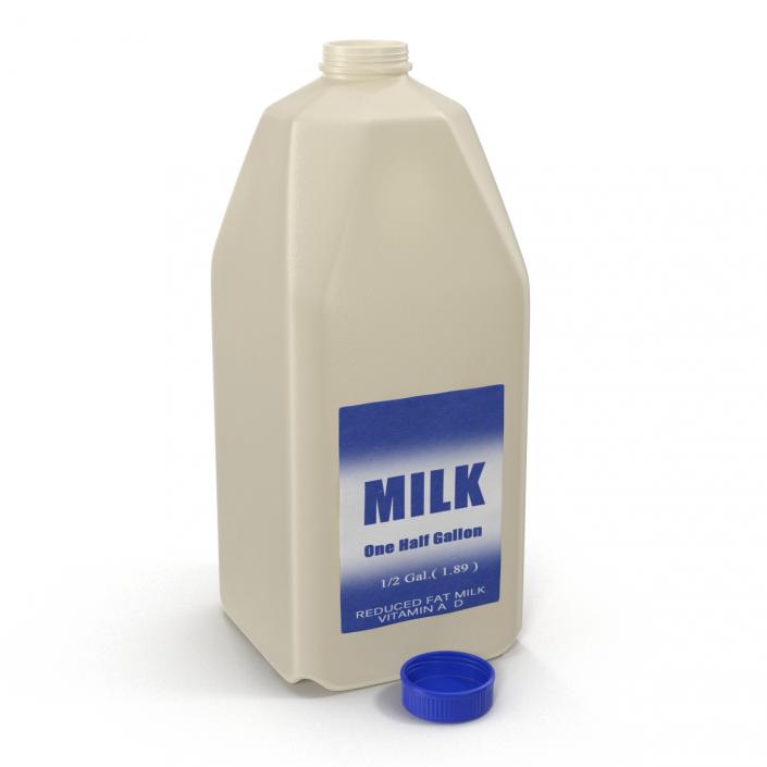 3D Milk Half Gallon Plastic Bottle