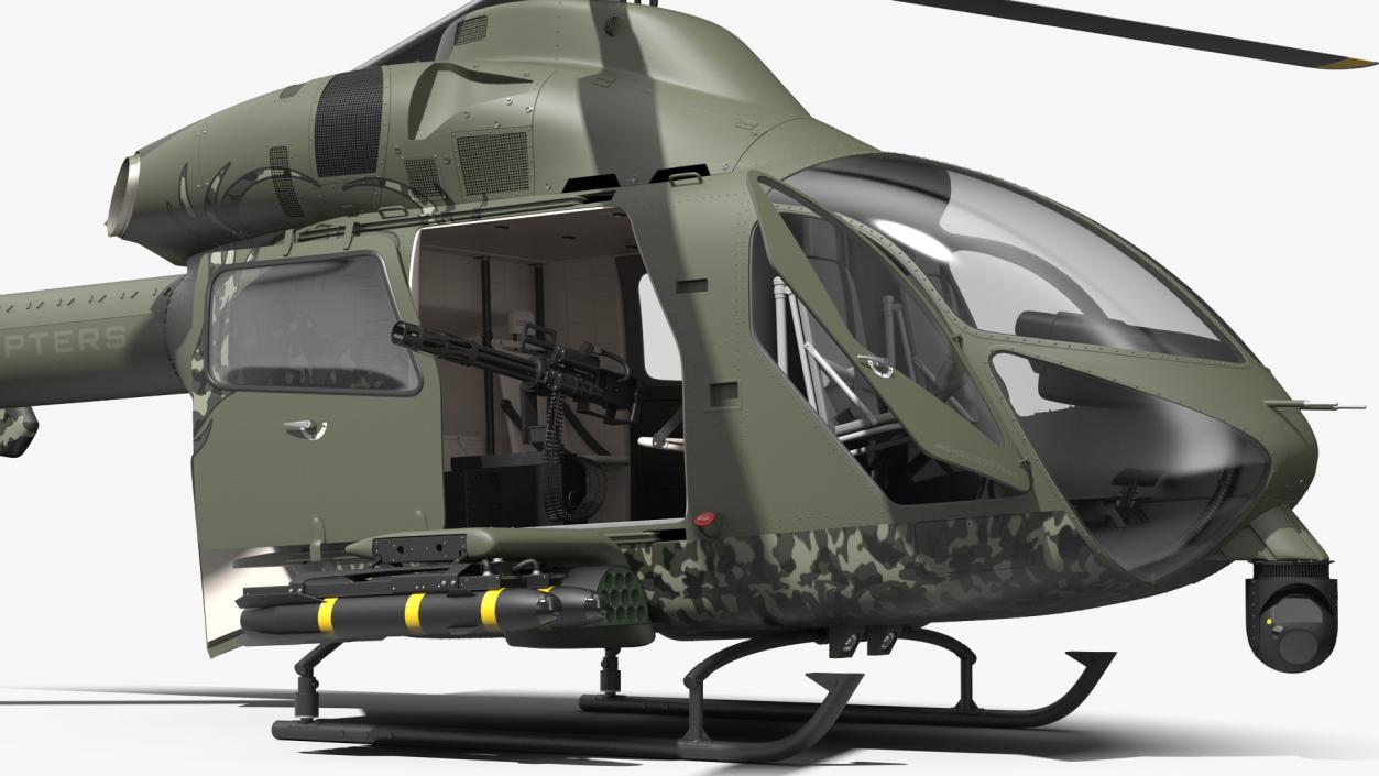 3D MD 969 Twin Attack Helicopter Rigged