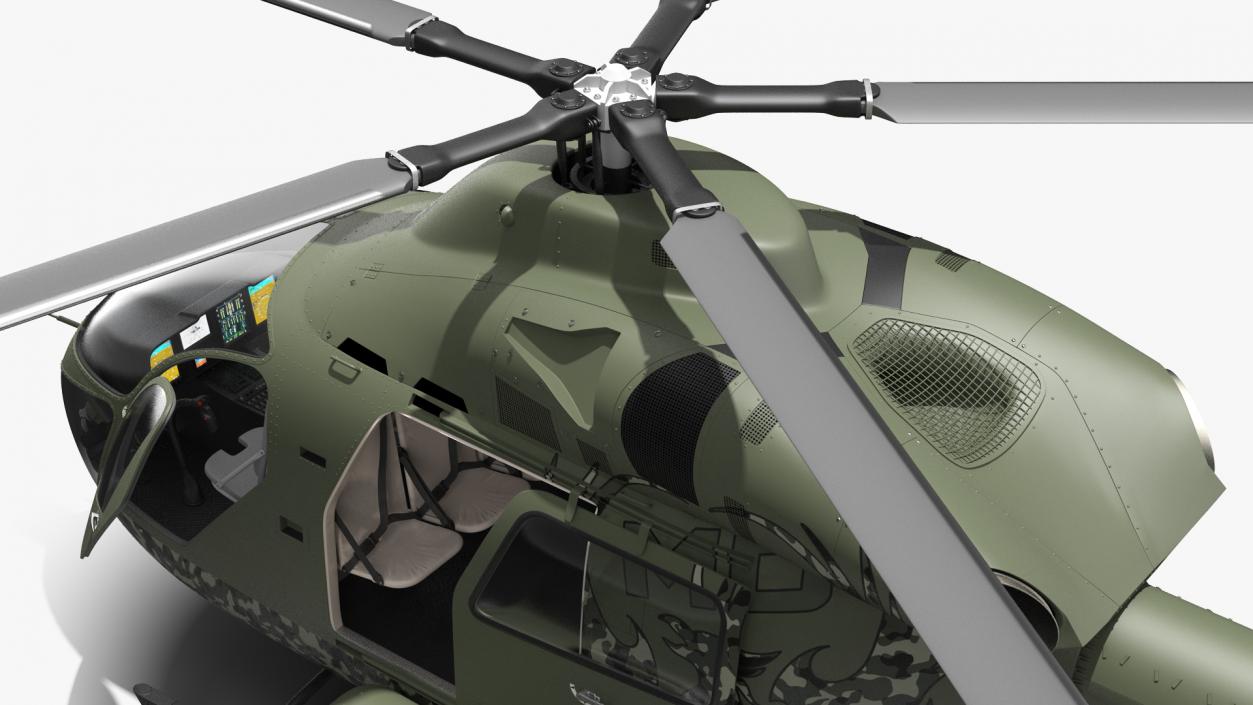 3D model MD 969 Twin Attack Helicopter Rigged for Maya