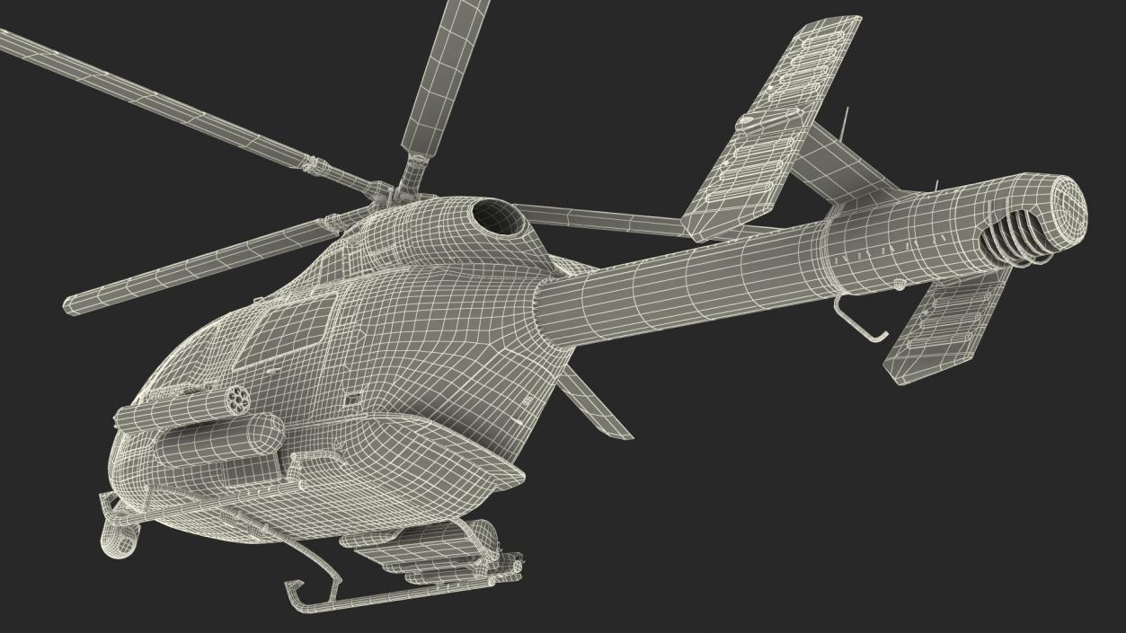 3D MD 969 Twin Attack Helicopter Rigged