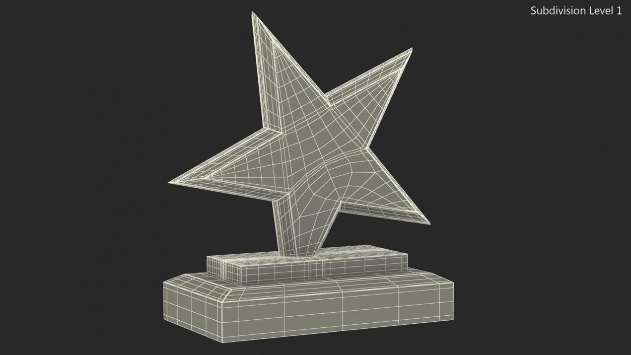 3D Star Glass Award Trophy model