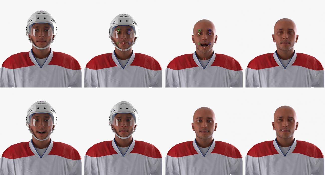 3D model Generic Hockey Players Rigged Collection