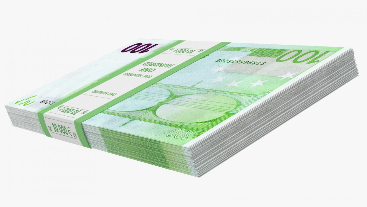 3D model 100 Euro Bundle Banknotes