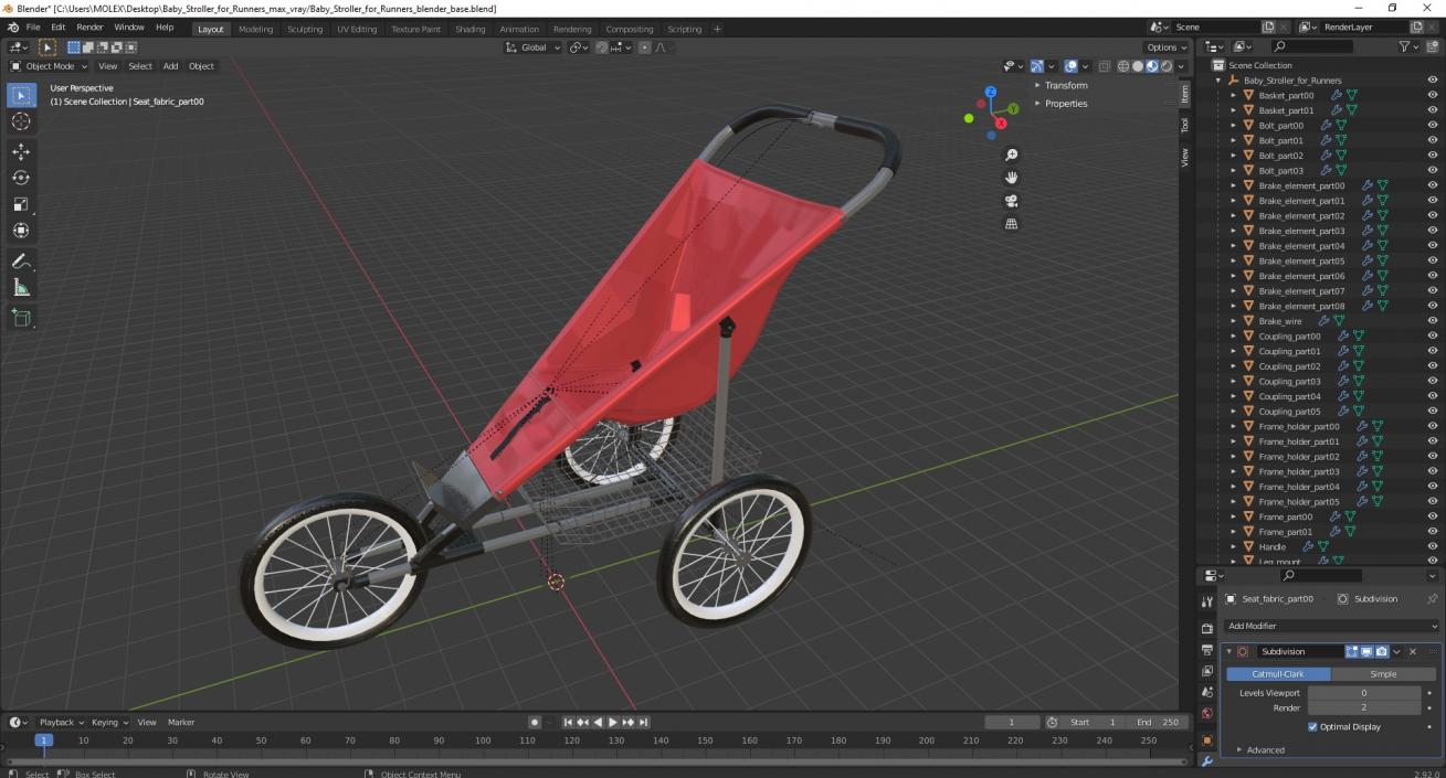 3D model Baby Stroller for Runners