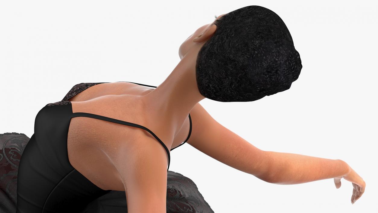 Light Skinned Black Ballerina Jump Pose 3D model