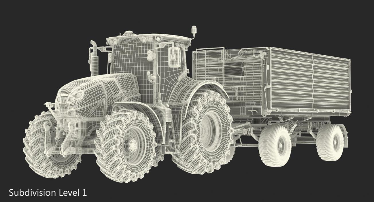 Tractor with Dump Trailer New 3D model