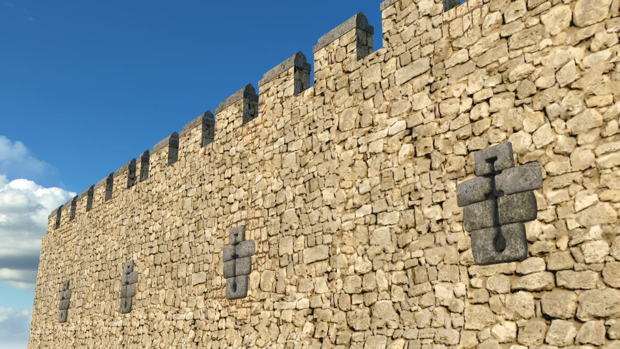 3D model Wide Stone Wall