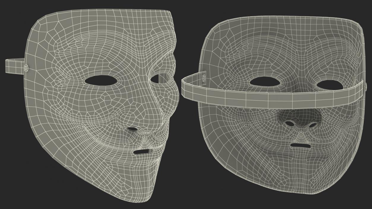 Anonymous Mask Black and Gold 3D model