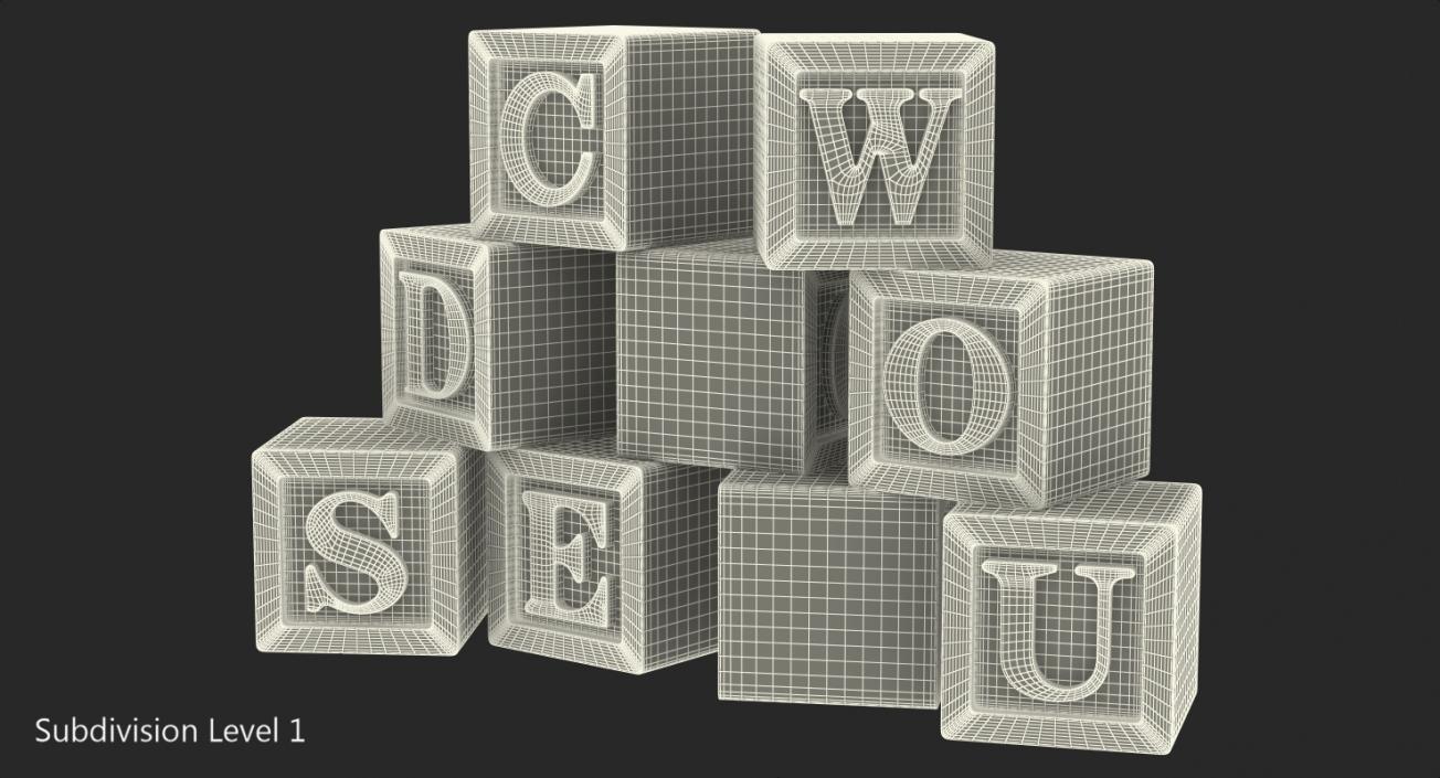 3D Wooden Letters Blocks