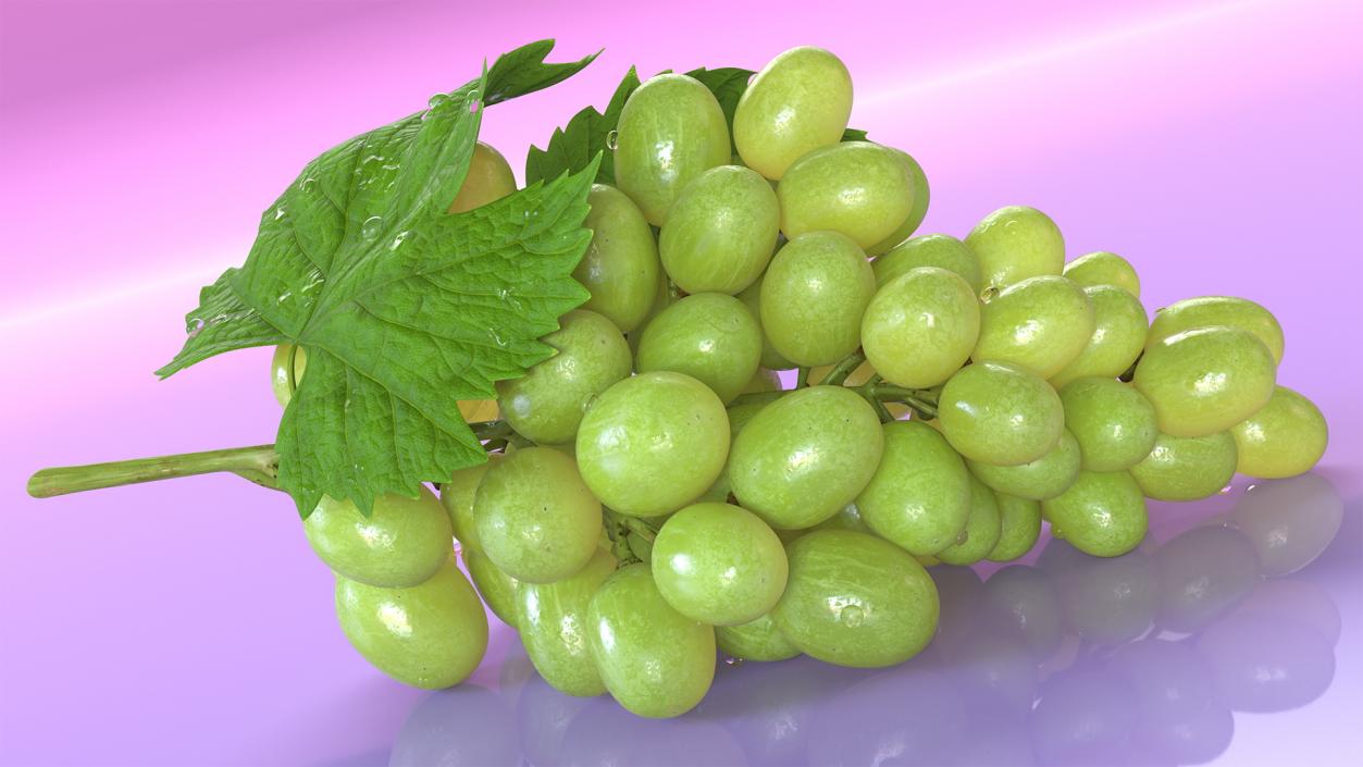 3D Bunch of Green Grapes