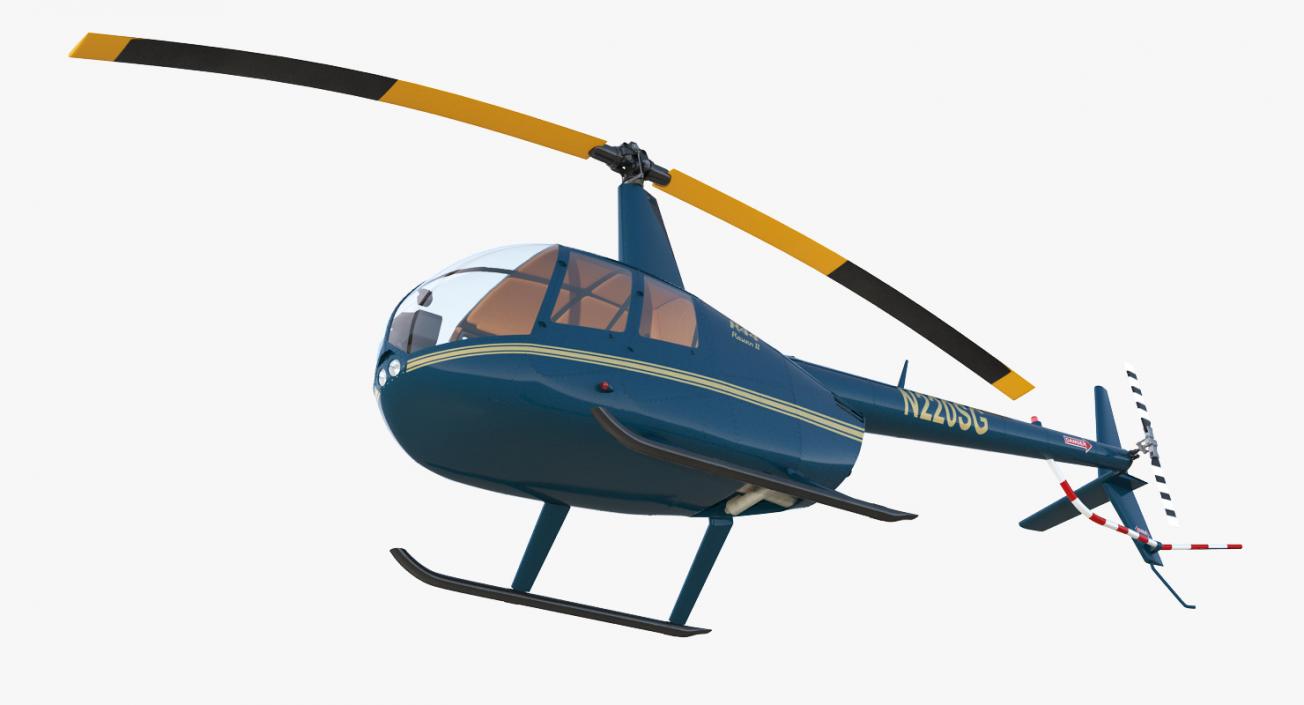 Light Helicopter Robinson R44 3D model
