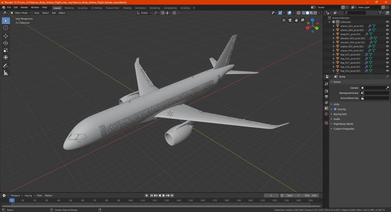3D model Narrow Body Airliner