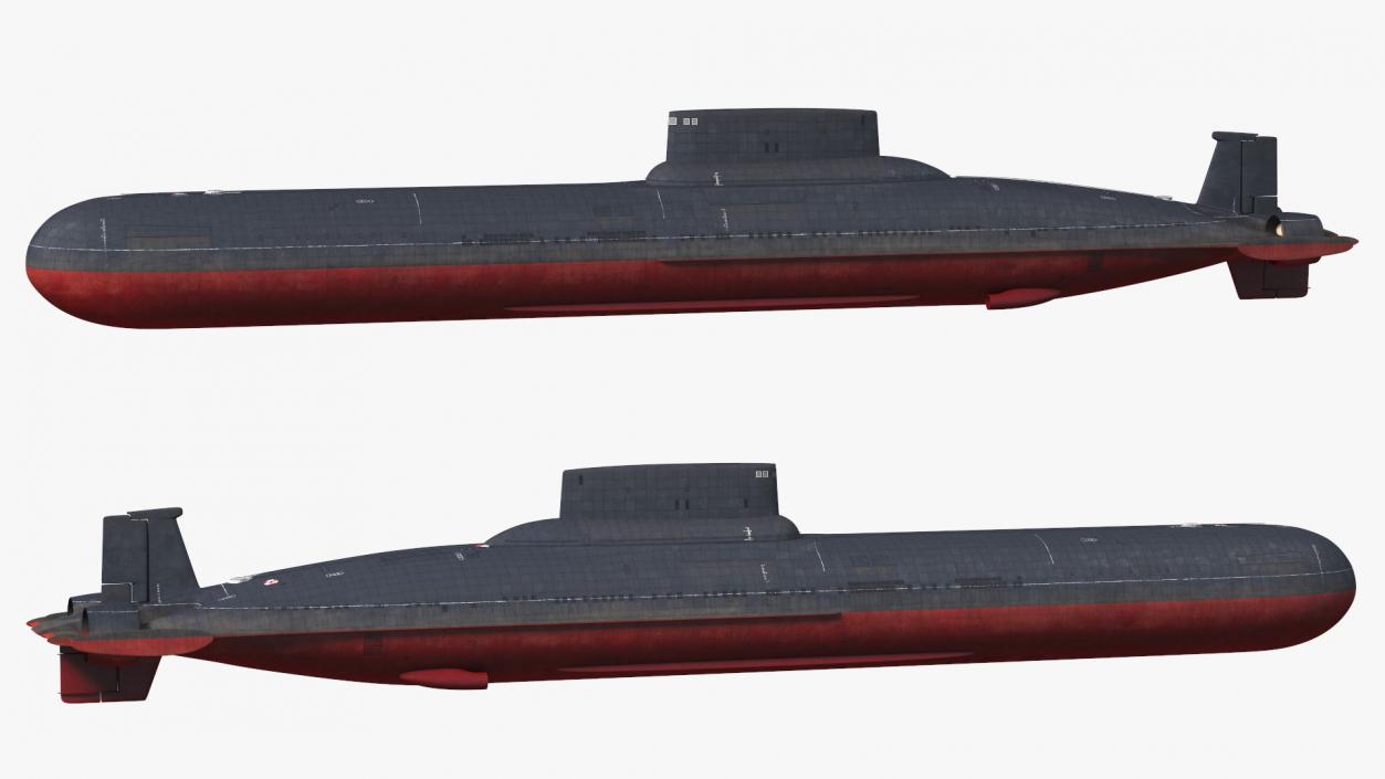 3D Akula Project 941 Typhoon Class Ballistic Missile Submarine Rigged
