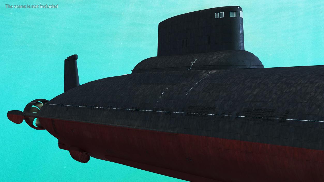 3D model Akula Project 941 Typhoon Class Ballistic Missile Submarine Rigged for Maya