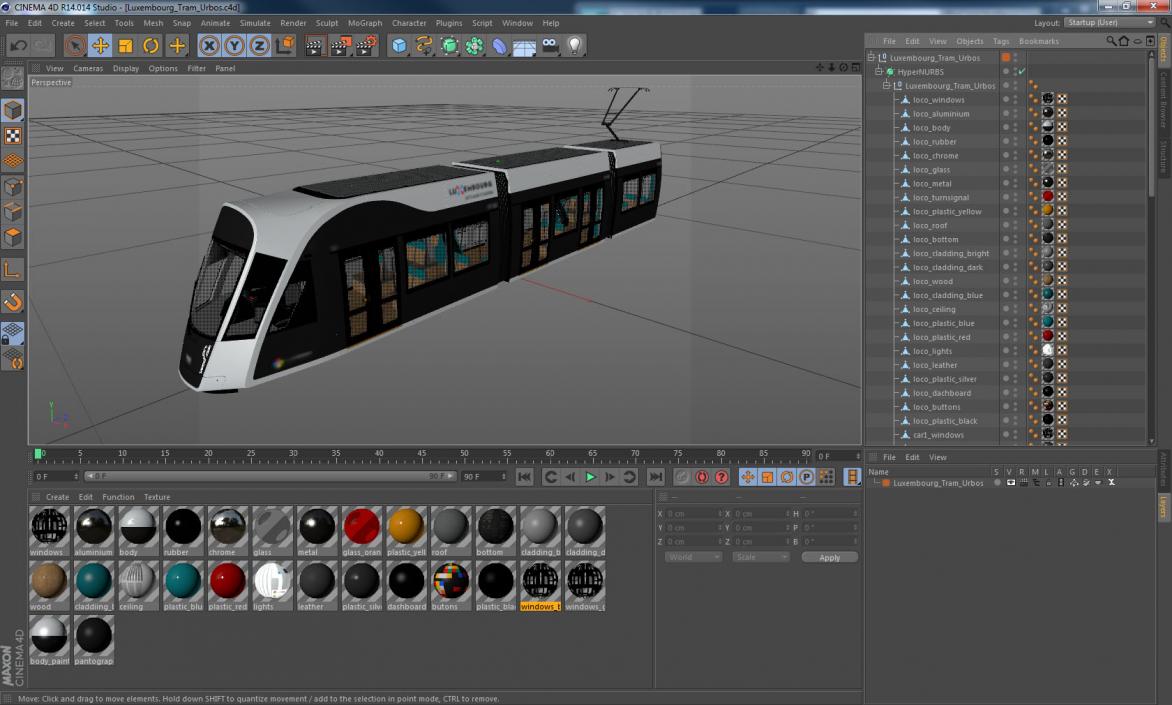 3D Luxembourg Tram Urbos