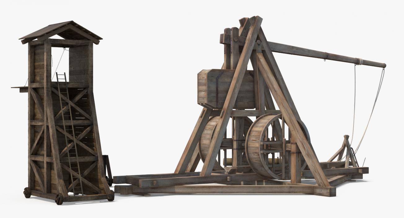 3D Medieval Siege Weapons Collection model
