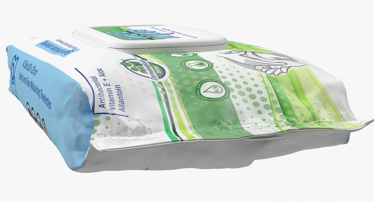 3D model Hands Cleansing Wet Wipes
