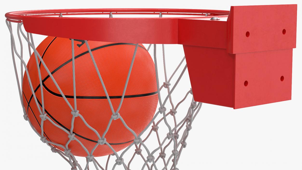 Animated Spalding Basketball Ball Flies into Ring 3D model