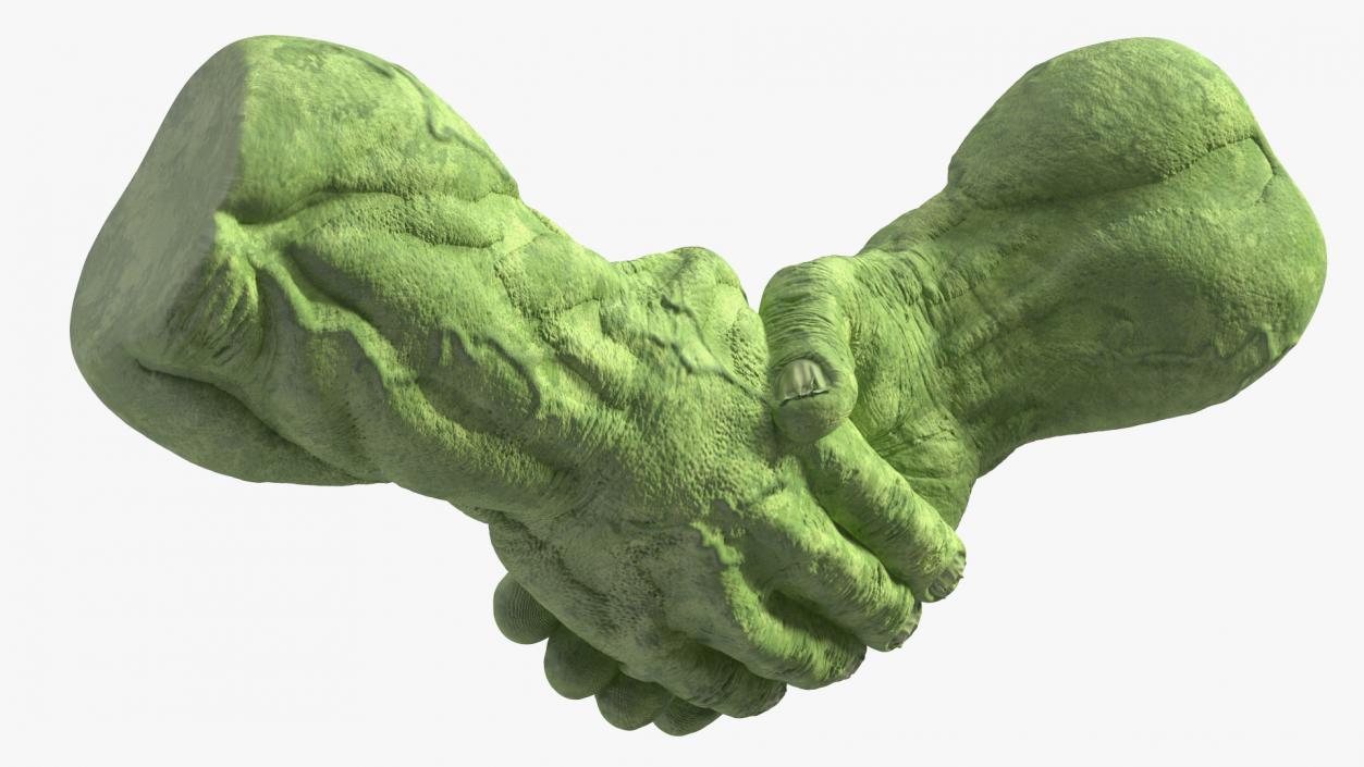 Handshake Hulk Hands Rigged 3D