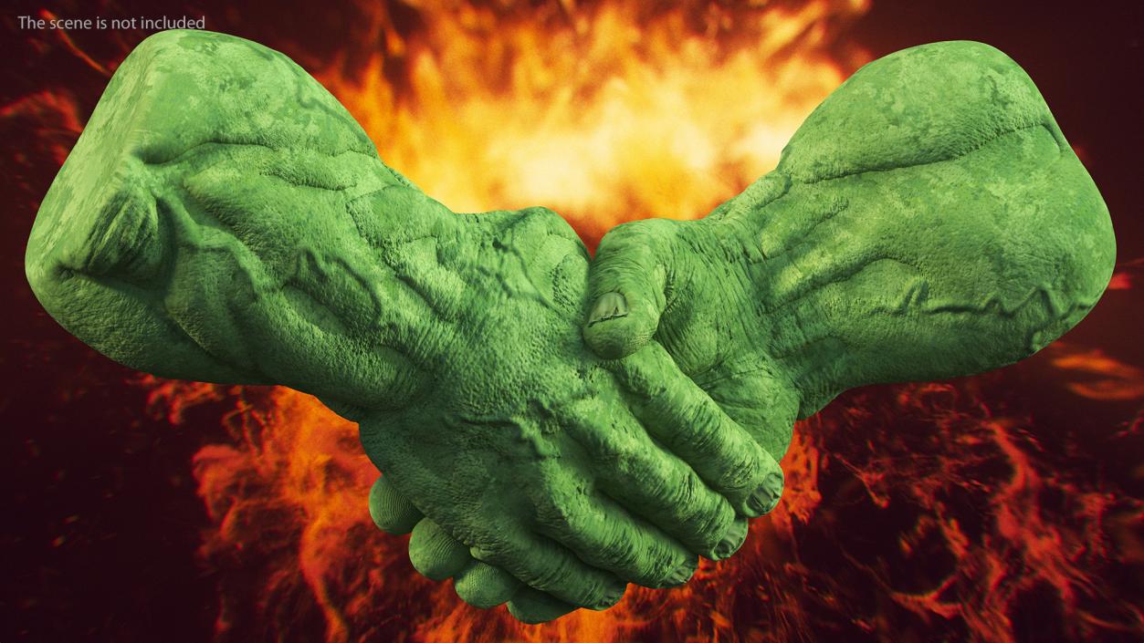 Handshake Hulk Hands Rigged 3D