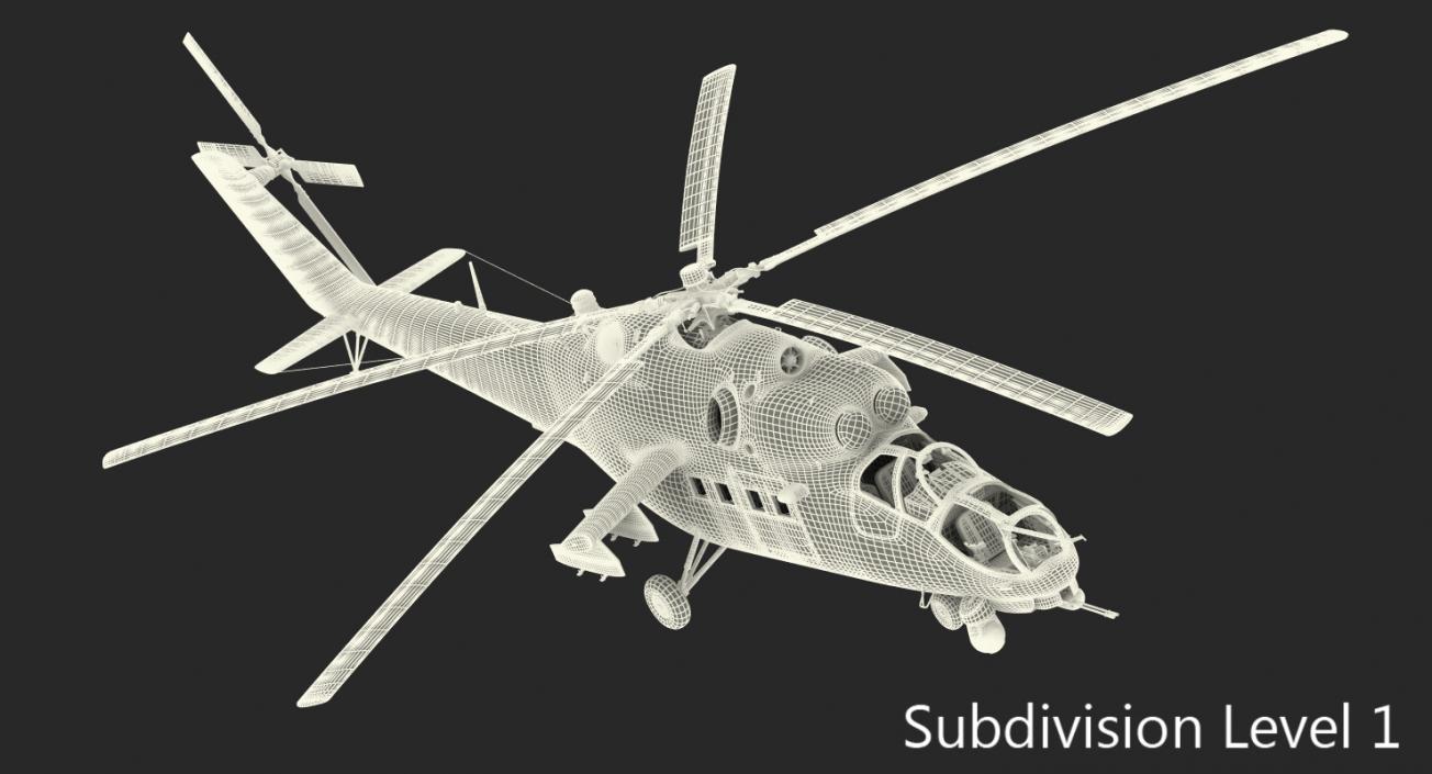 Russian Helicopter Mi-35M Rigged 3D