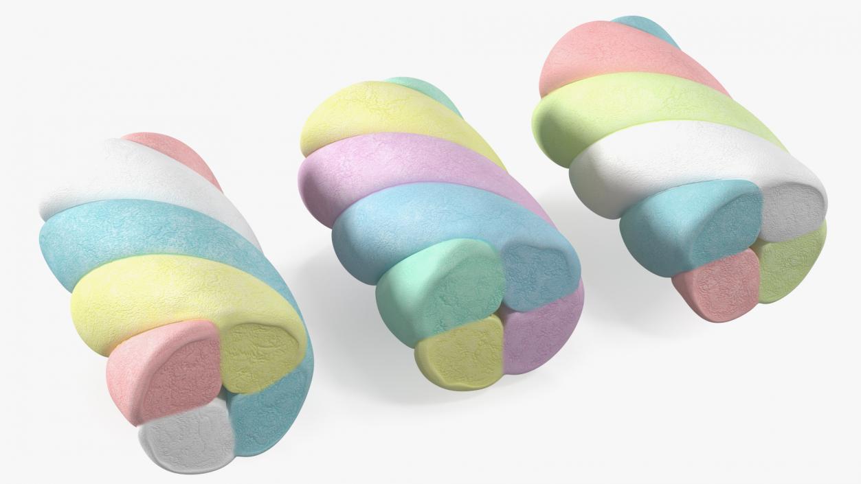Multi Colored Marshmallow Twists 3D