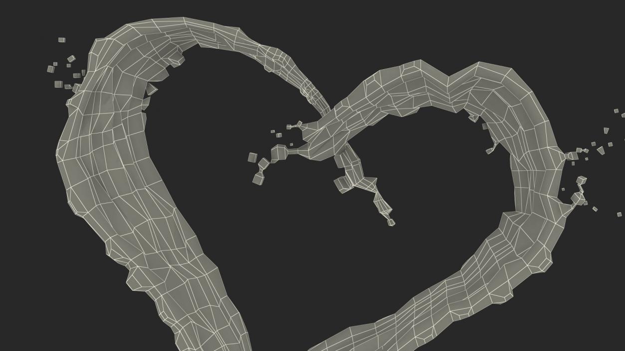 3D model Water Heart Shaped Splash