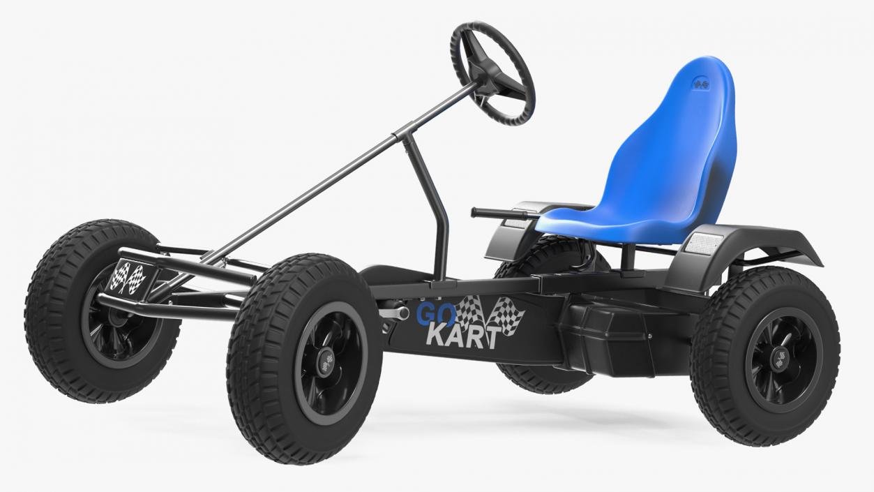 Blue Pedal Go Kart Rigged for Maya 3D model